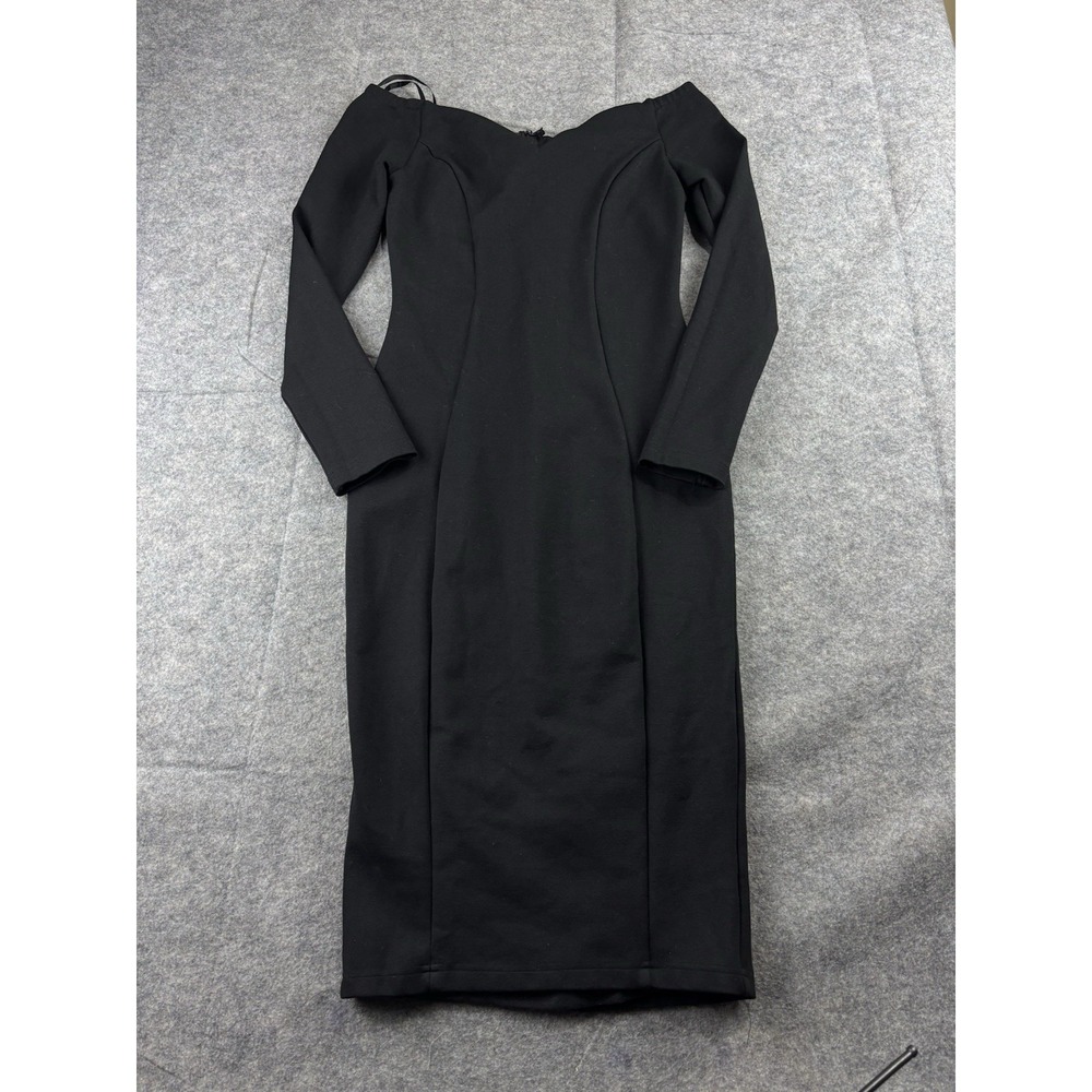Unique Vintage Black Wiggle Dress Retro Form Fitting 1950s Pencil Dress Career S